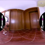 Nude casting virtual reality backstage with flexible teen Rosalina frame 8