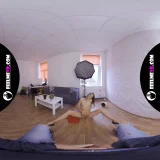 Virtual reality nude striptease with lady in red Polina frame 5